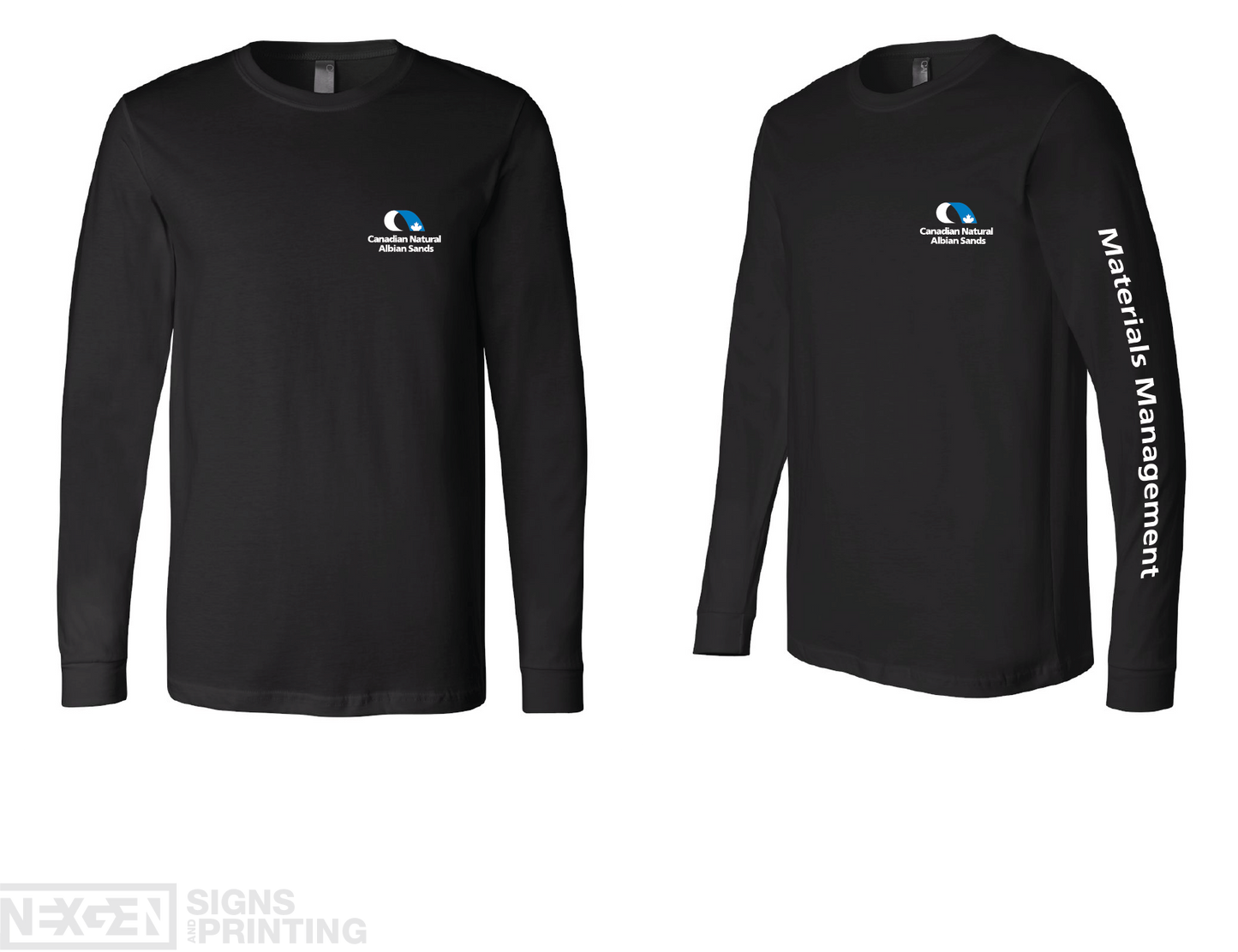 BELLA + CANVAS - Jersey Long Sleeve Tee - 3501 - Black - Heat Transferred