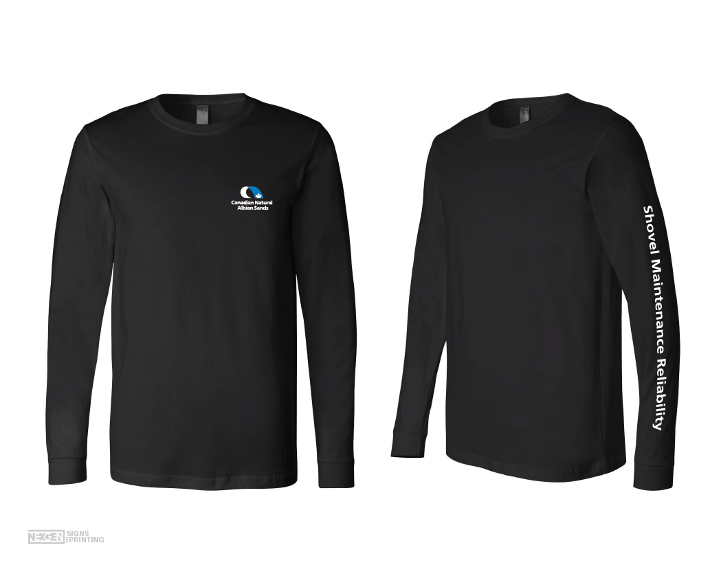 BELLA + CANVAS - Jersey Long Sleeve Tee - 3501 - Black - Heat Transferred