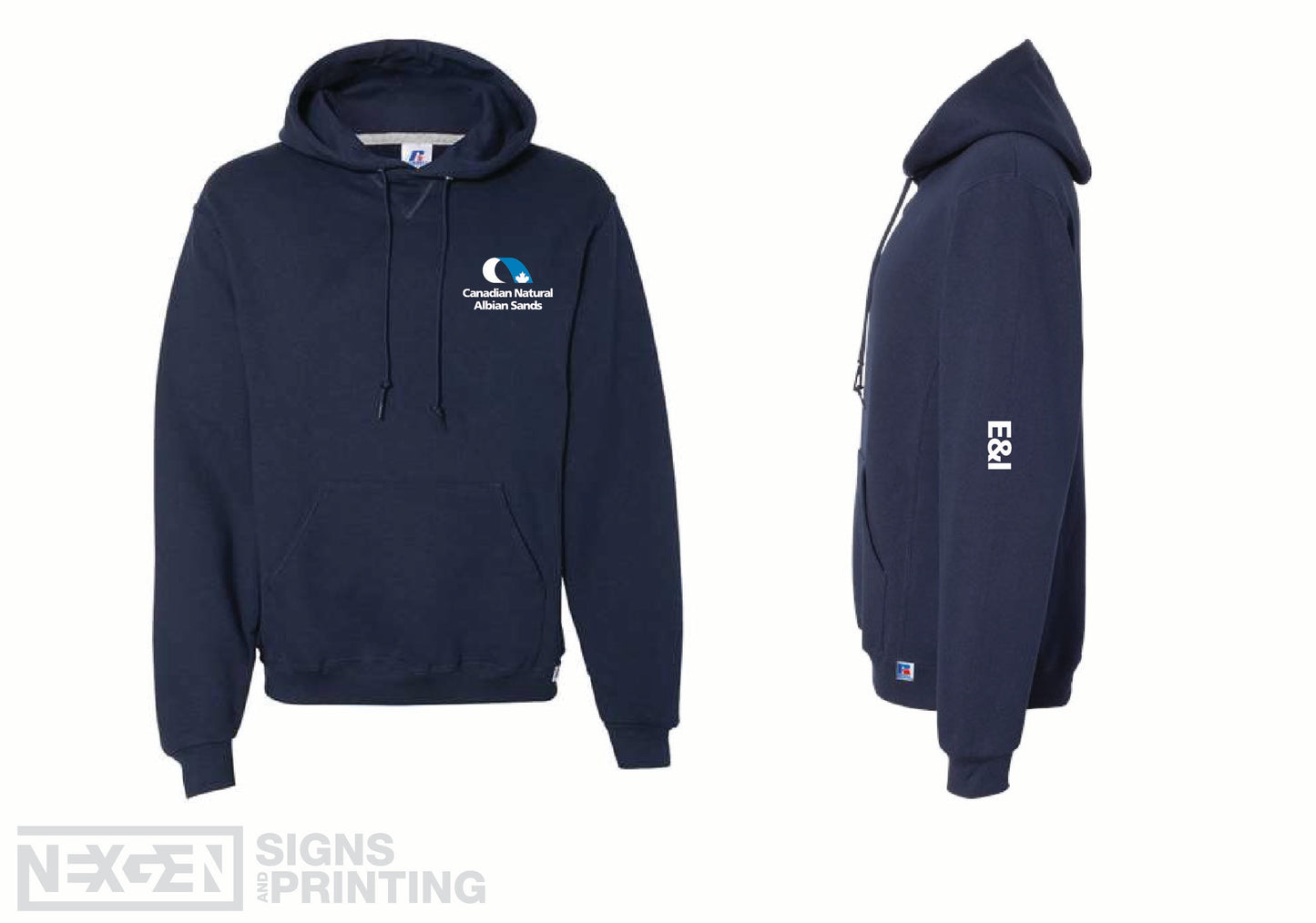 Russell Athletic - Dri Power® Hooded Sweatshirt - 695HBM - Navy - Heat Transferred