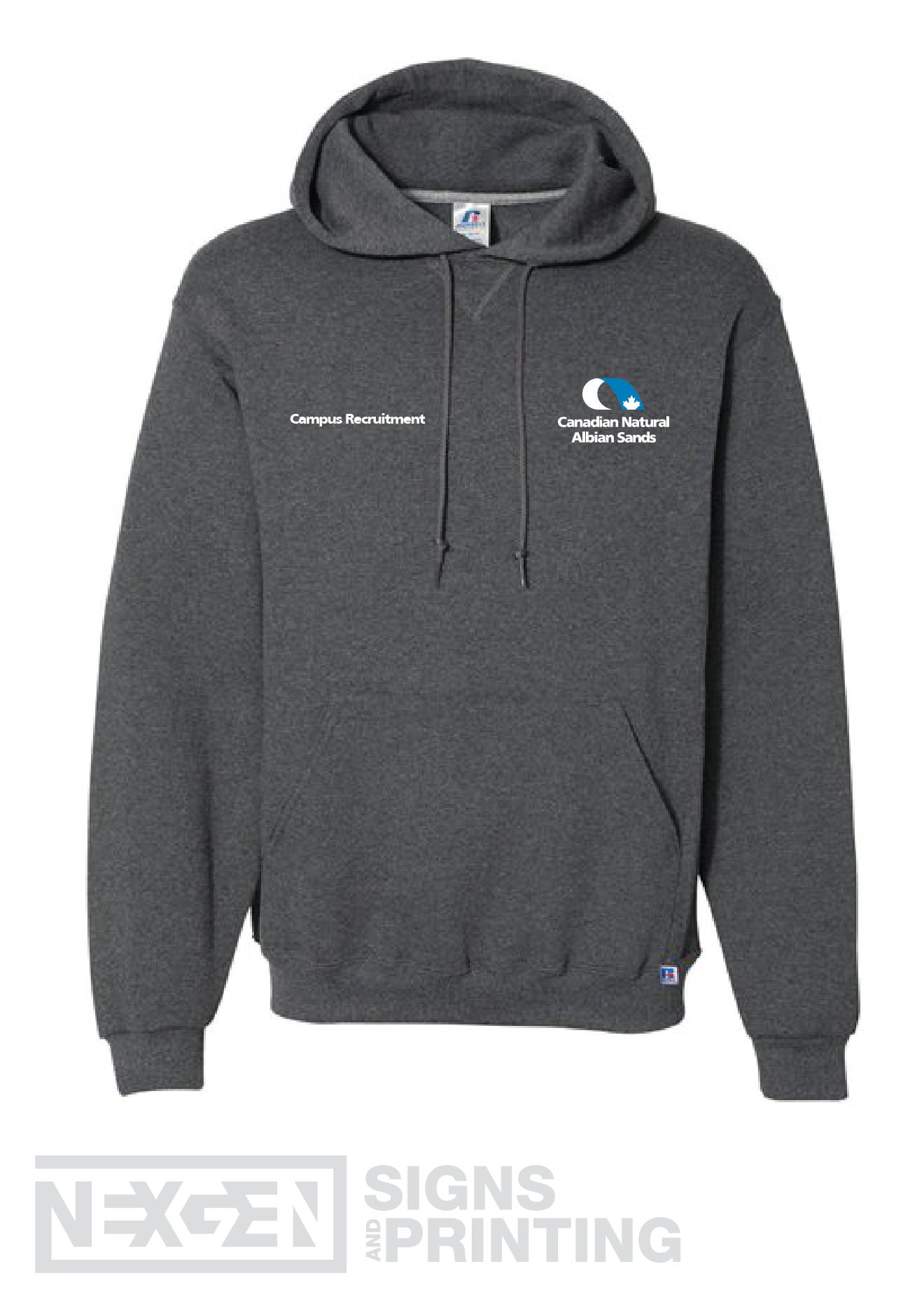 Russell Athletic - Dri Power® Hooded Sweatshirt - 695HBM - Black Heather - Embroidery