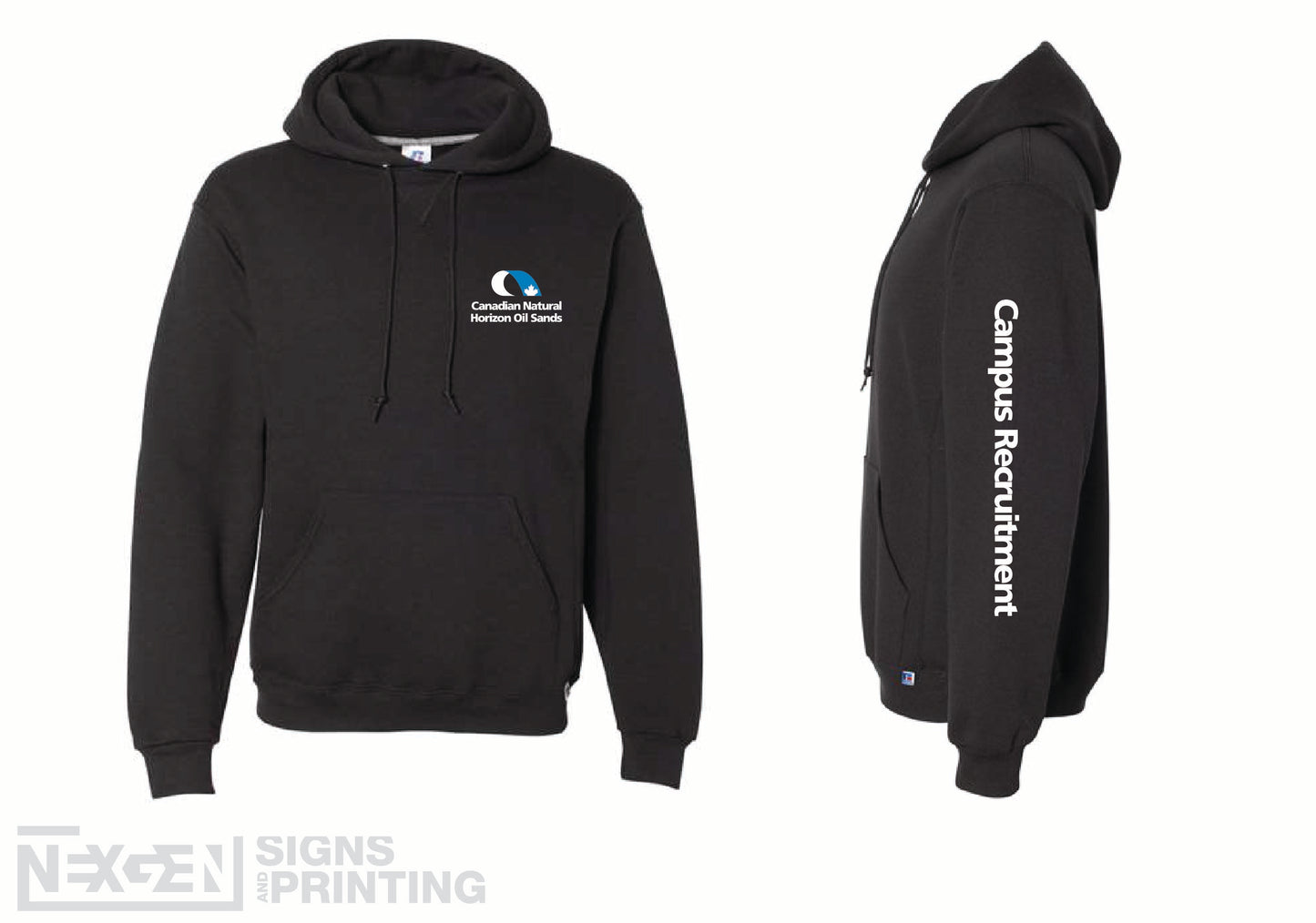 Russell Athletic - Dri Power® Hooded Sweatshirt - 695HBM - Black - Heat Transferred - Horizon