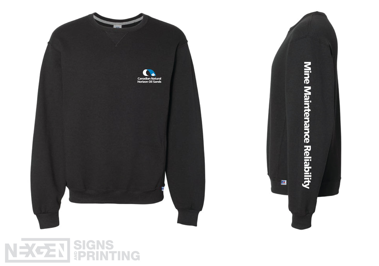 Russell Athletic - Dri Power® Crewneck Sweatshirt - 698HBM - Black - Heat Transferred