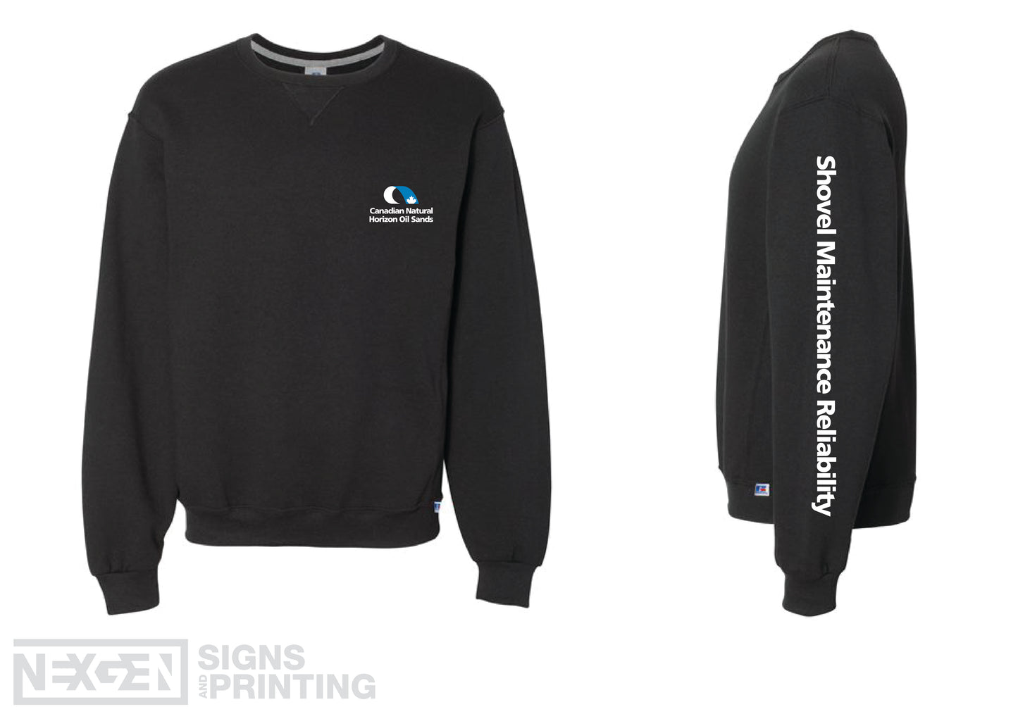 Russell Athletic - Dri Power® Crewneck Sweatshirt - 698HBM - Black - Heat Transferred