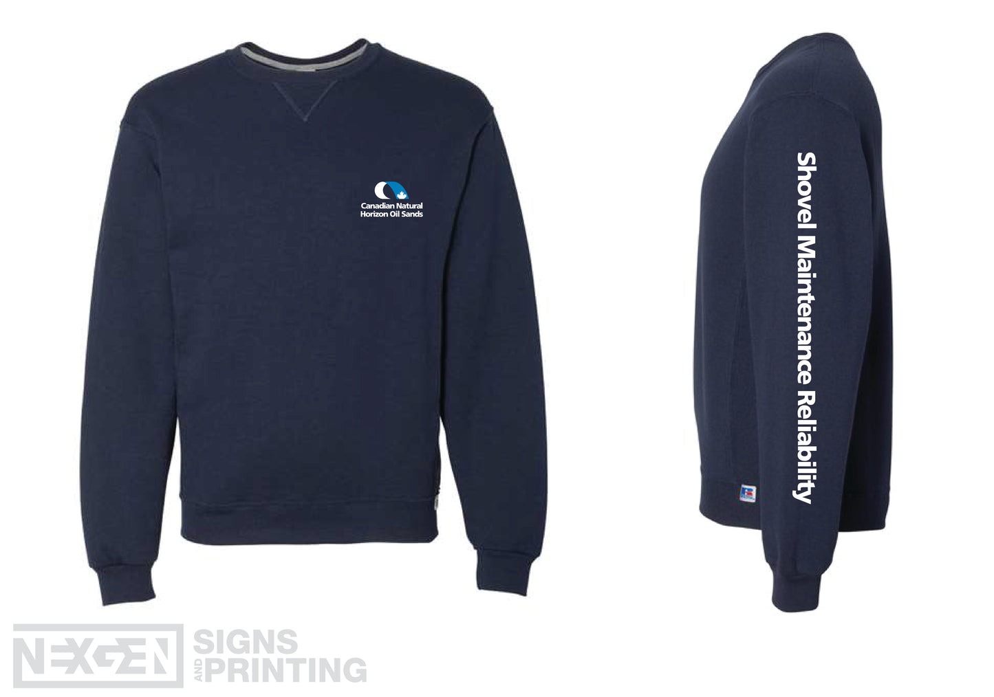 Russell Athletic - Dri Power® Crewneck Sweatshirt - 698HBM - Navy - Heat Transferred