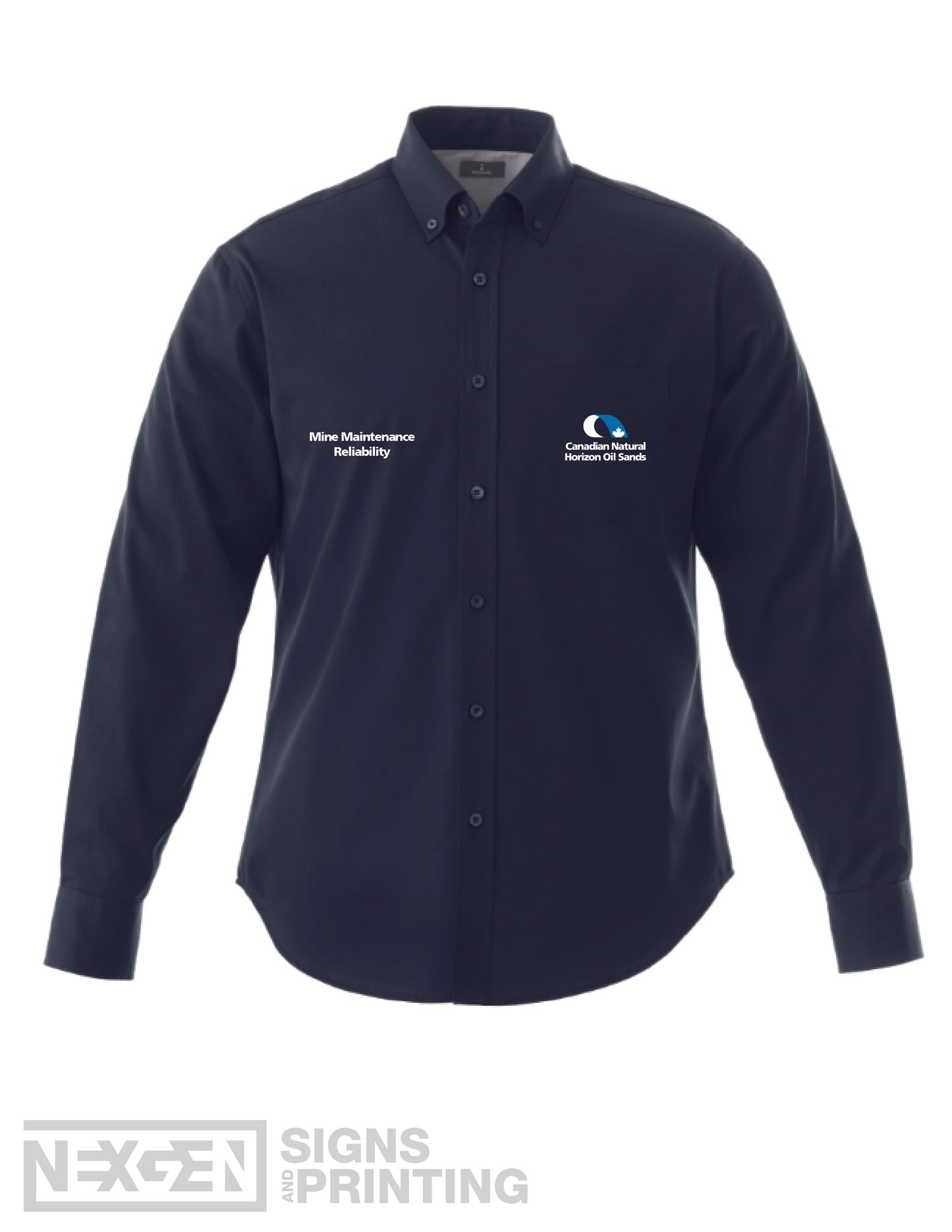 CNRL Branded LS-Wilshire Shirt Mens (Navy)