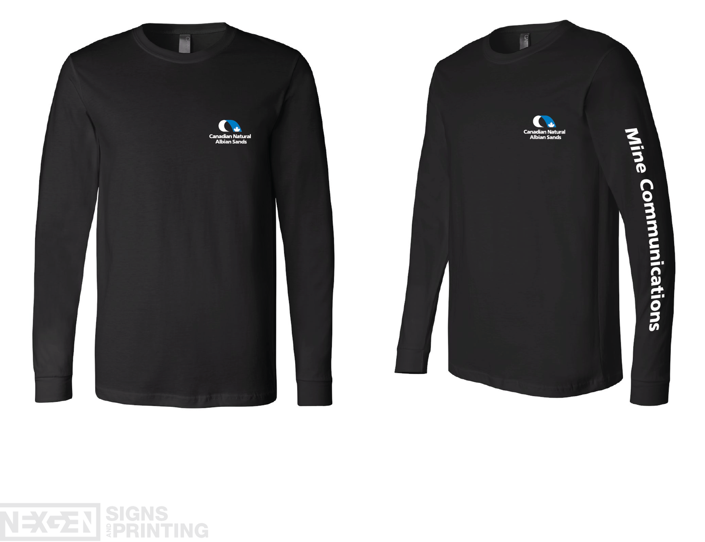 BELLA + CANVAS - Jersey Long Sleeve Tee - 3501 - Black - Heat Transferred