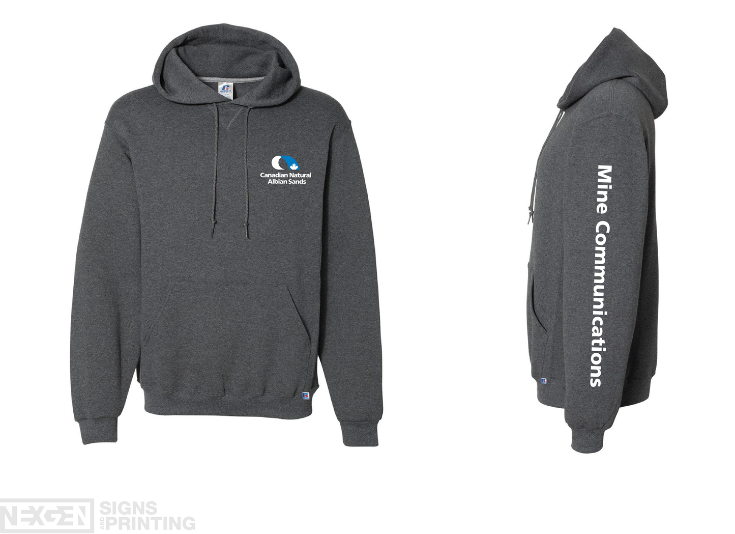 Russell Athletic - Dri Power® Hooded Sweatshirt - 695HBM - Black Heather - Heat Transferred