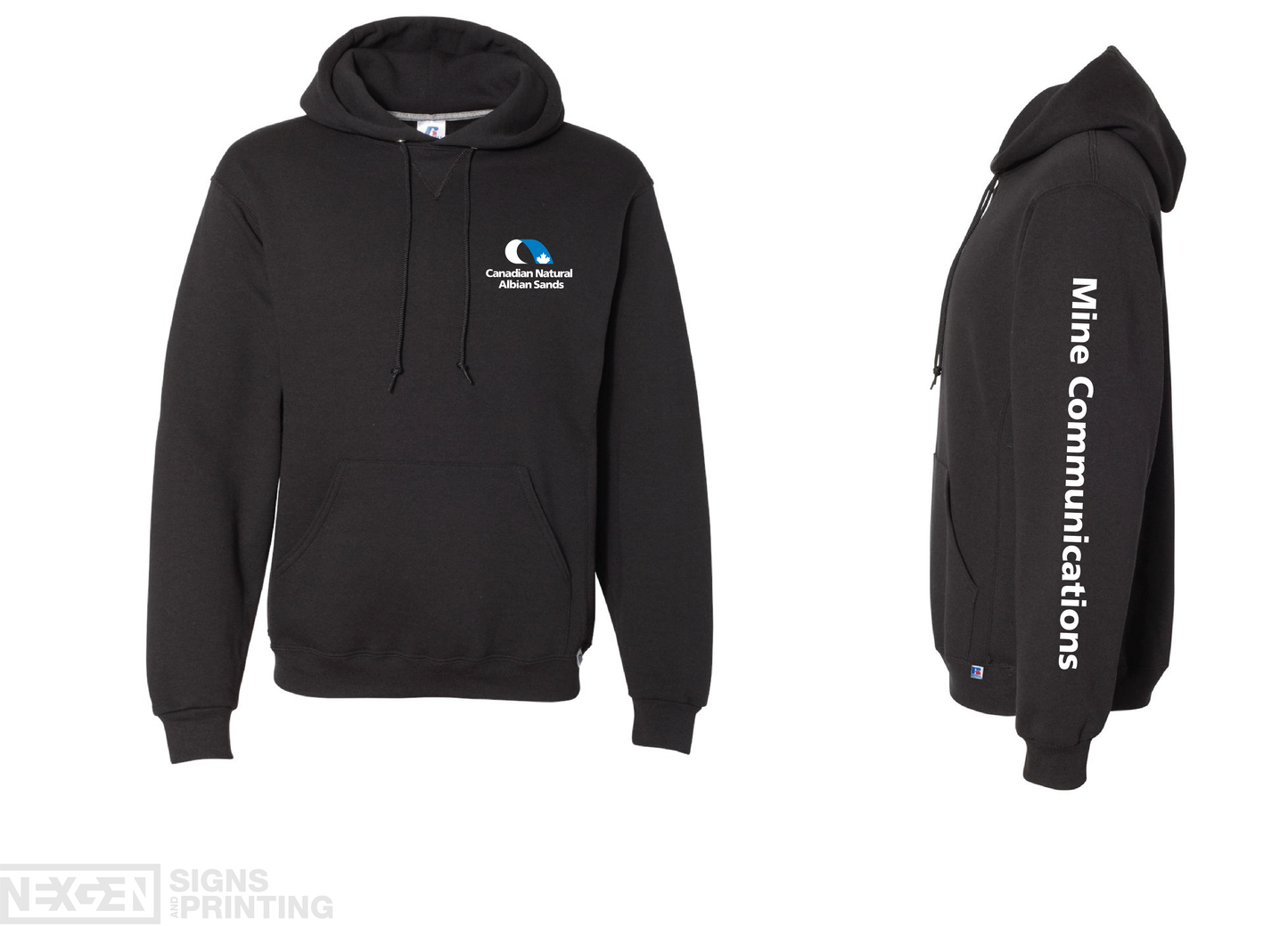 Russell Athletic - Dri Power® Hooded Sweatshirt - 695HBM - Black - Heat Transferred