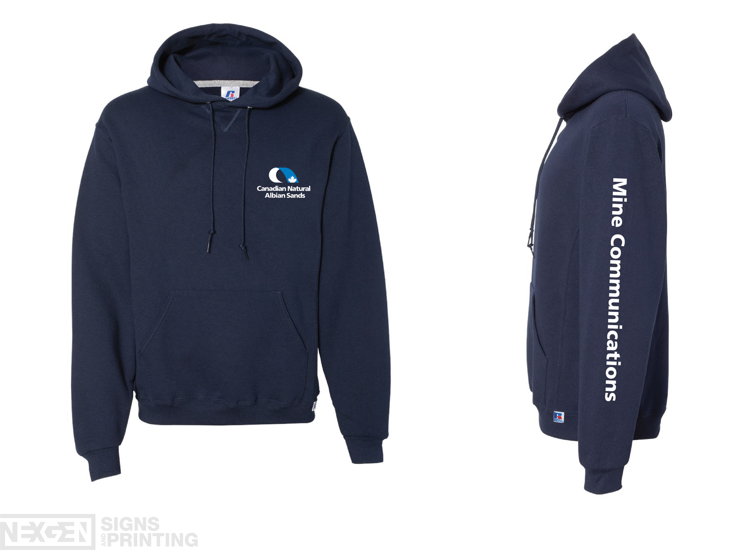 Russell Athletic - Dri Power® Hooded Sweatshirt - 695HBM - Navy - Heat Transferred