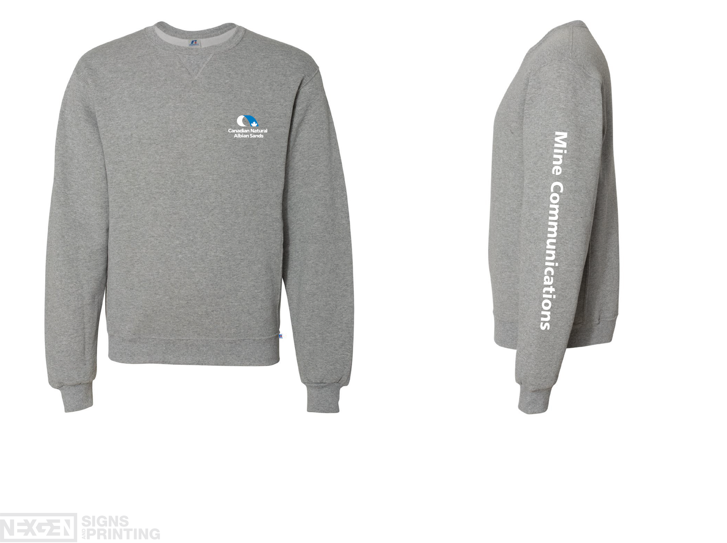 Russell Athletic - Dri Power® Crewneck Sweatshirt - 698HBM - Oxford - Heat Transferred