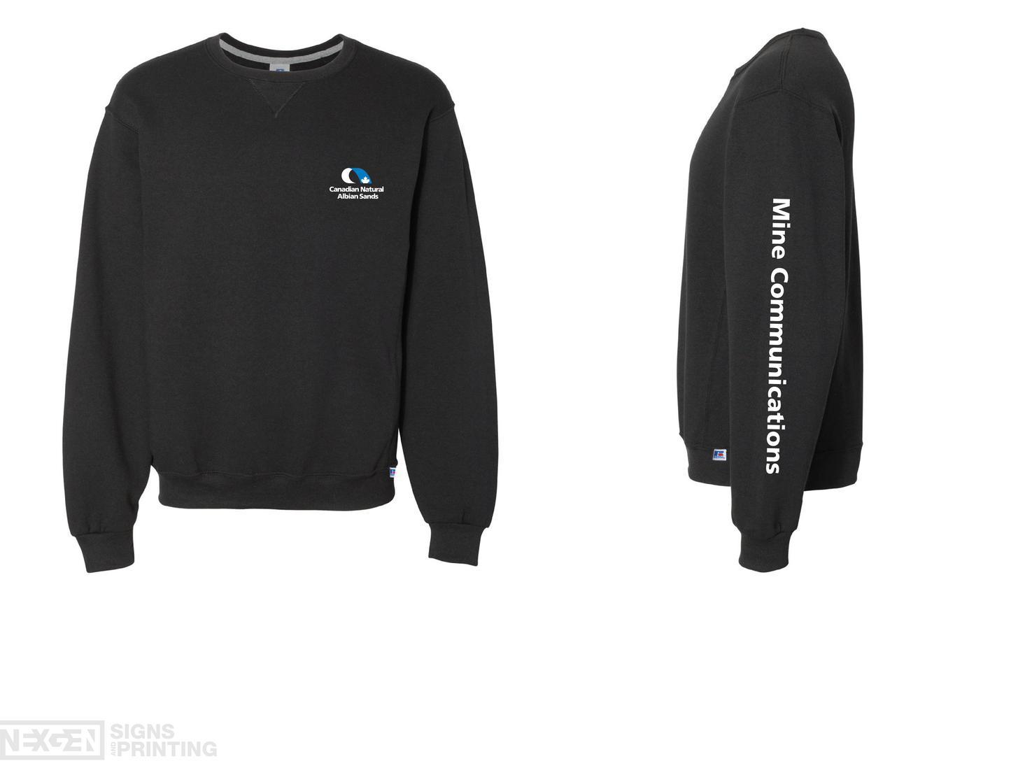 Russell Athletic - Dri Power® Crewneck Sweatshirt - 698HBM - Black - Heat Transferred