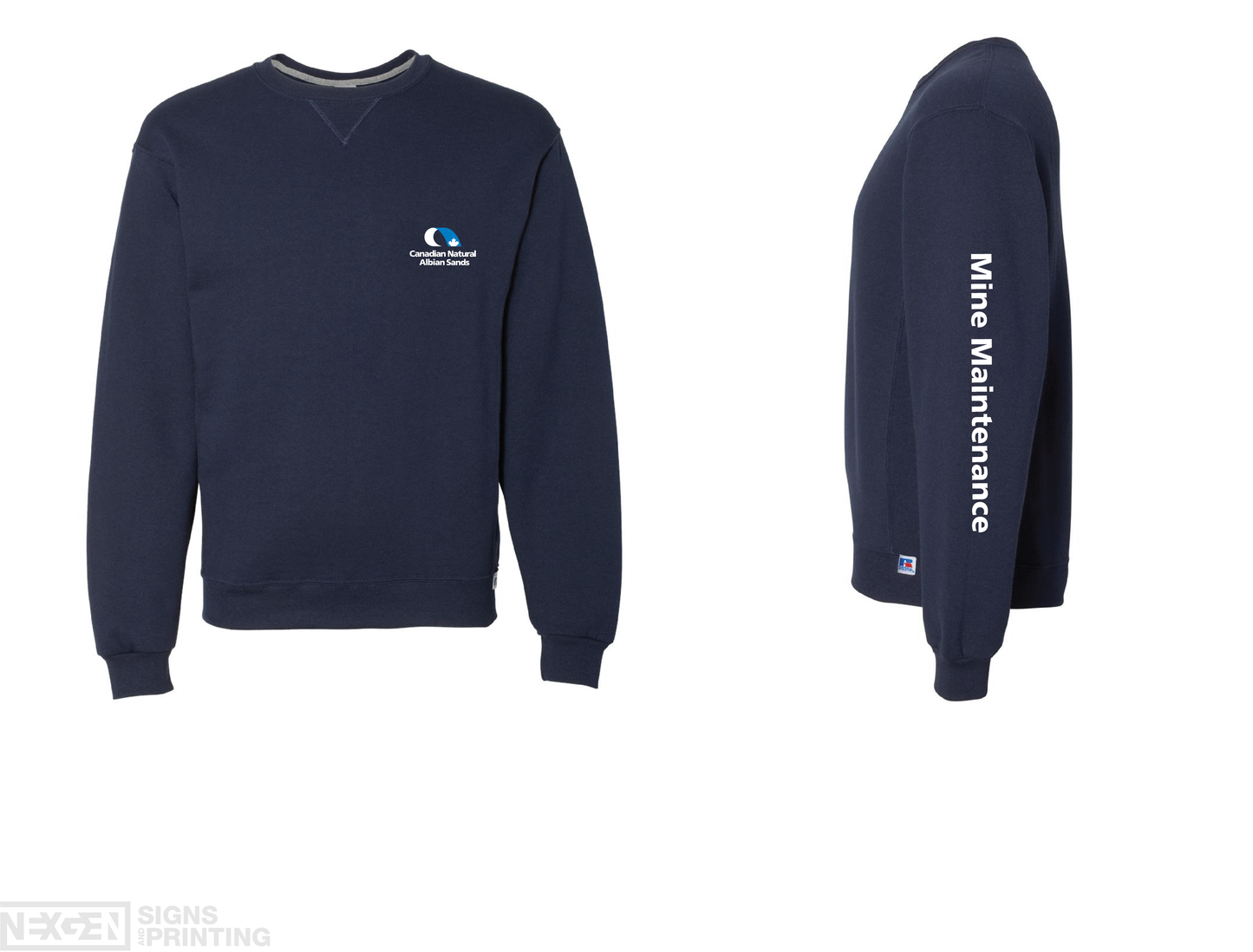 Russell Athletic - Dri Power® Crewneck Sweatshirt - 698HBM - Navy - Heat Transferred