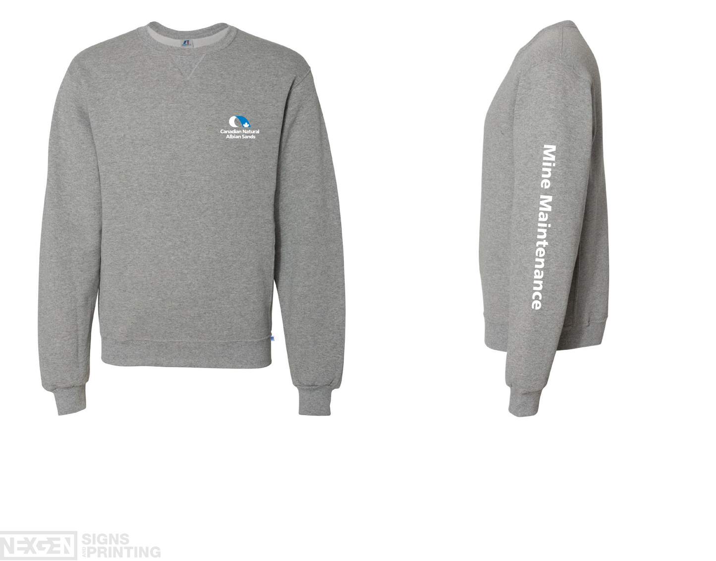 Russell Athletic - Dri Power® Crewneck Sweatshirt - 698HBM - Oxford - Heat Transferred
