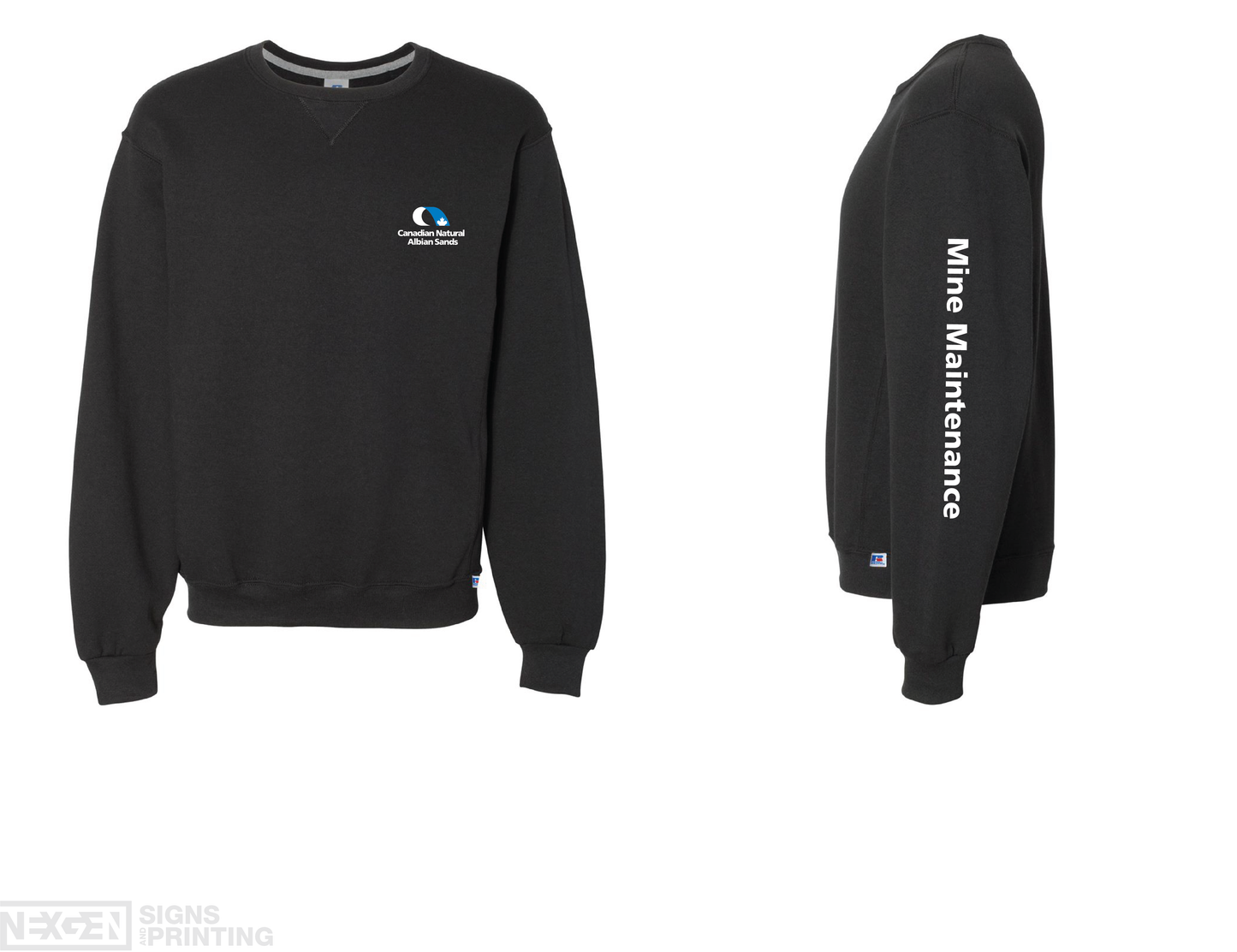 Russell Athletic - Dri Power® Crewneck Sweatshirt - 698HBM - Black - Heat Transferred