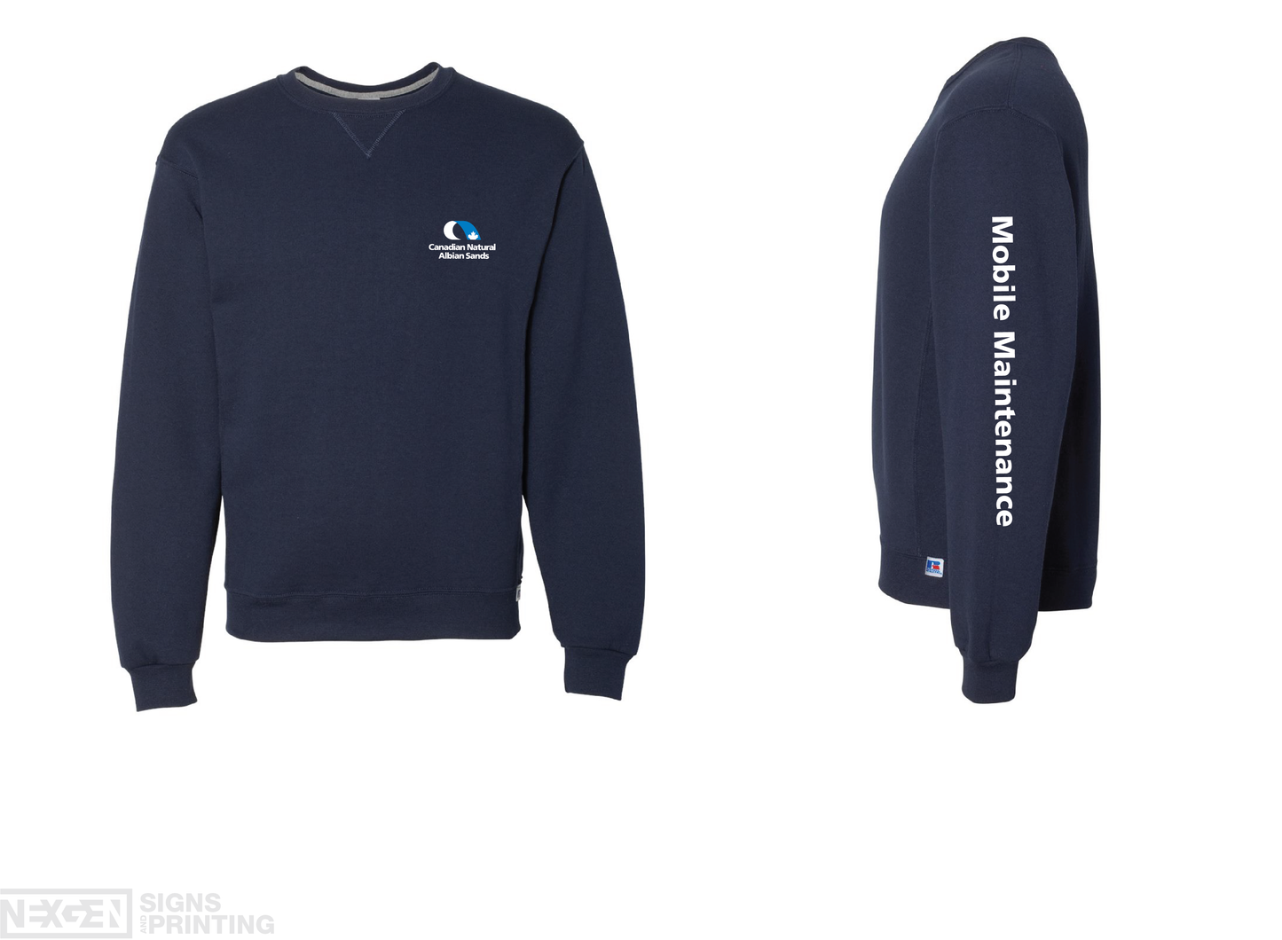 Russell Athletic - Dri Power® Crewneck Sweatshirt - 698HBM - Navy - Heat Transferred