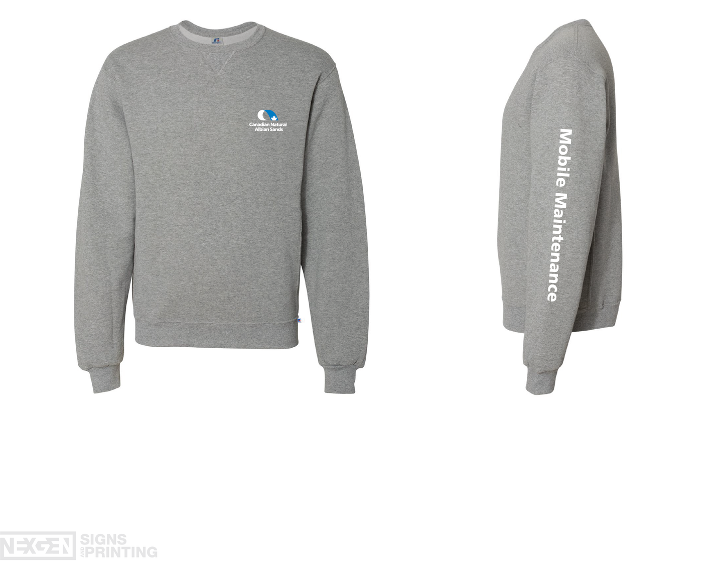 Russell Athletic - Dri Power® Crewneck Sweatshirt - 698HBM - Oxford - Heat Transferred