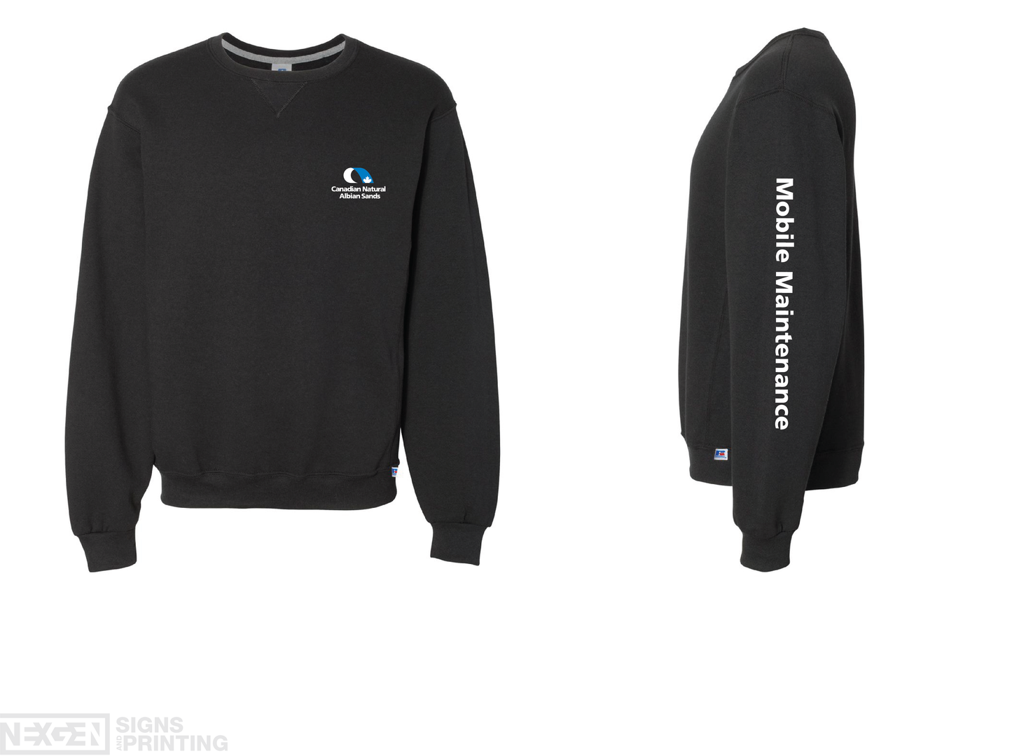 Russell Athletic - Dri Power® Crewneck Sweatshirt - 698HBM - Black - Heat Transferred