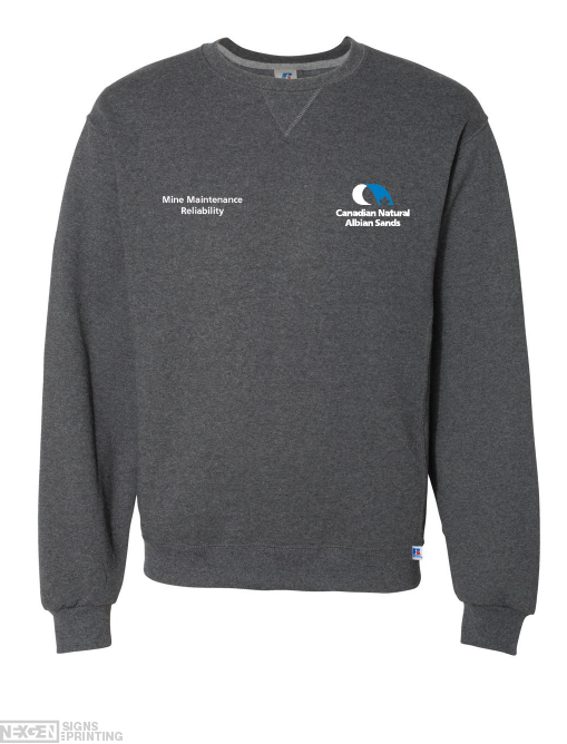 Russell Athletic - Dri Power® Crewneck Sweatshirt - 698HBM - Black Heather - Embroidery