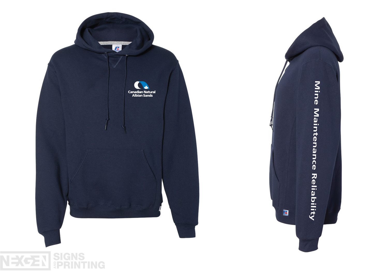 Russell Athletic - Dri Power® Hooded Sweatshirt - 695HBM - Navy - Heat Transferred