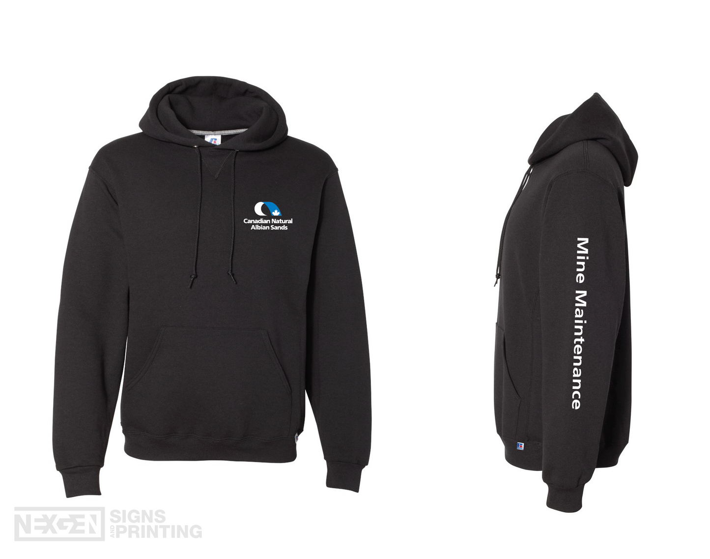 Russell Athletic - Dri Power® Hooded Sweatshirt - 695HBM - Black - Heat Transferred