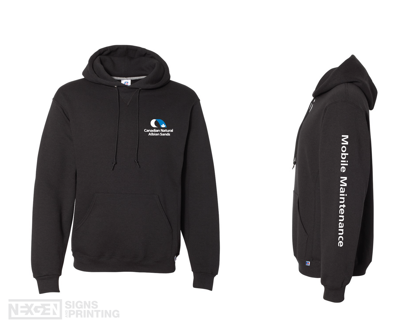 Russell Athletic - Dri Power® Hooded Sweatshirt - 695HBM - Black - Heat Transferred