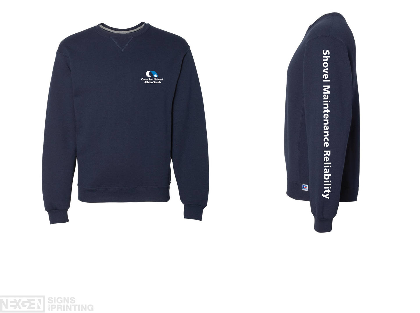 Russell Athletic - Dri Power® Crewneck Sweatshirt - 698HBM - Navy - Heat Transferred