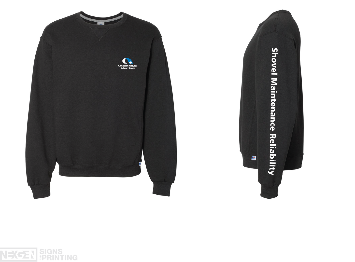 Russell Athletic - Dri Power® Crewneck Sweatshirt - 698HBM - Black - Heat Transferred