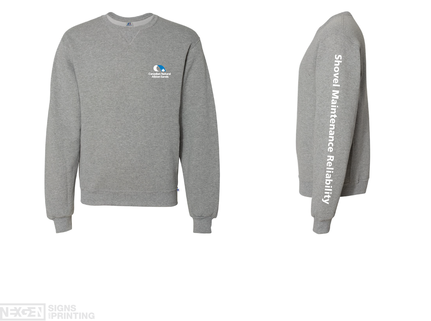 Russell Athletic - Dri Power® Crewneck Sweatshirt - 698HBM - Oxford - Heat Transferred