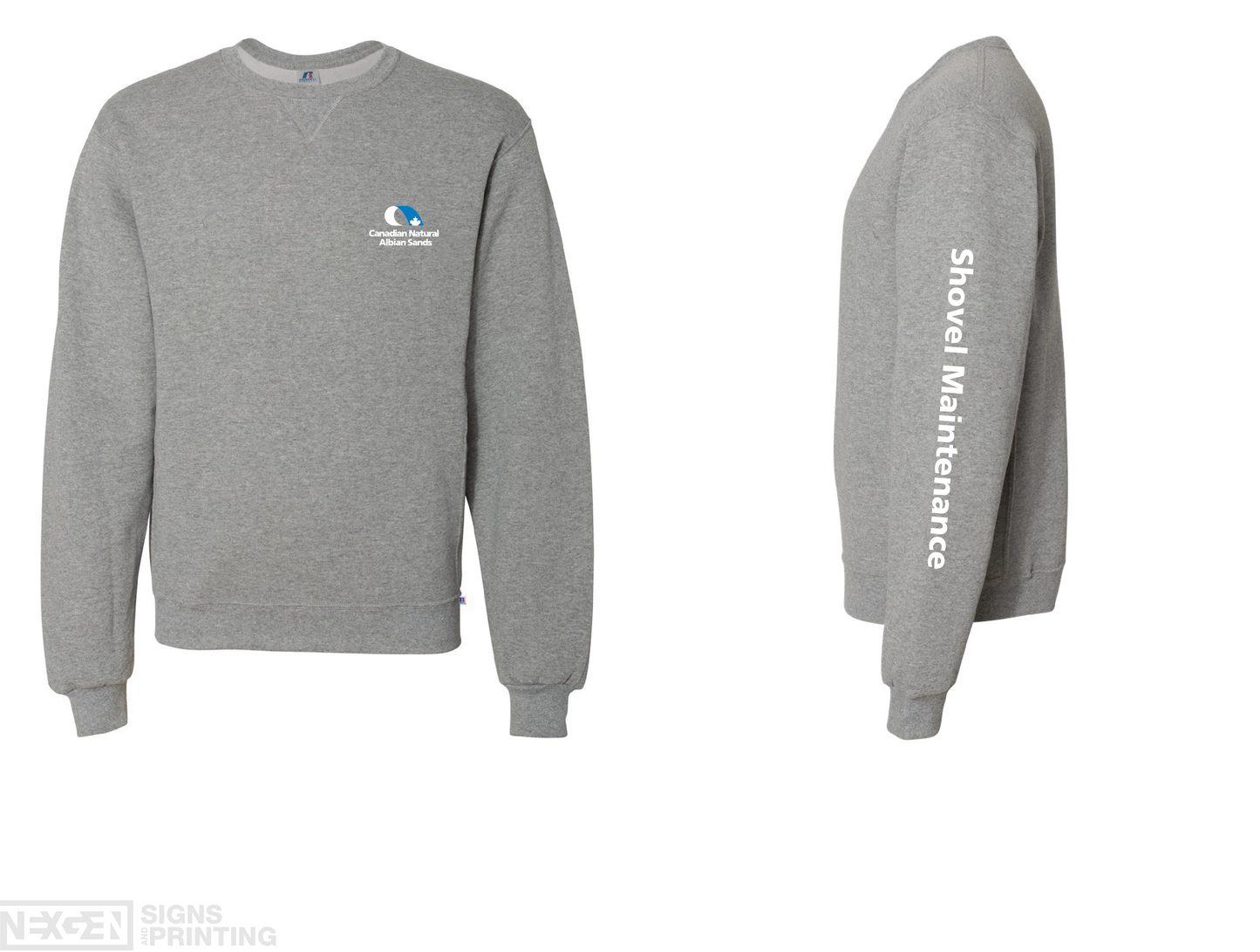 Russell Athletic - Dri Power® Crewneck Sweatshirt - 698HBM - Oxford - Heat Transferred