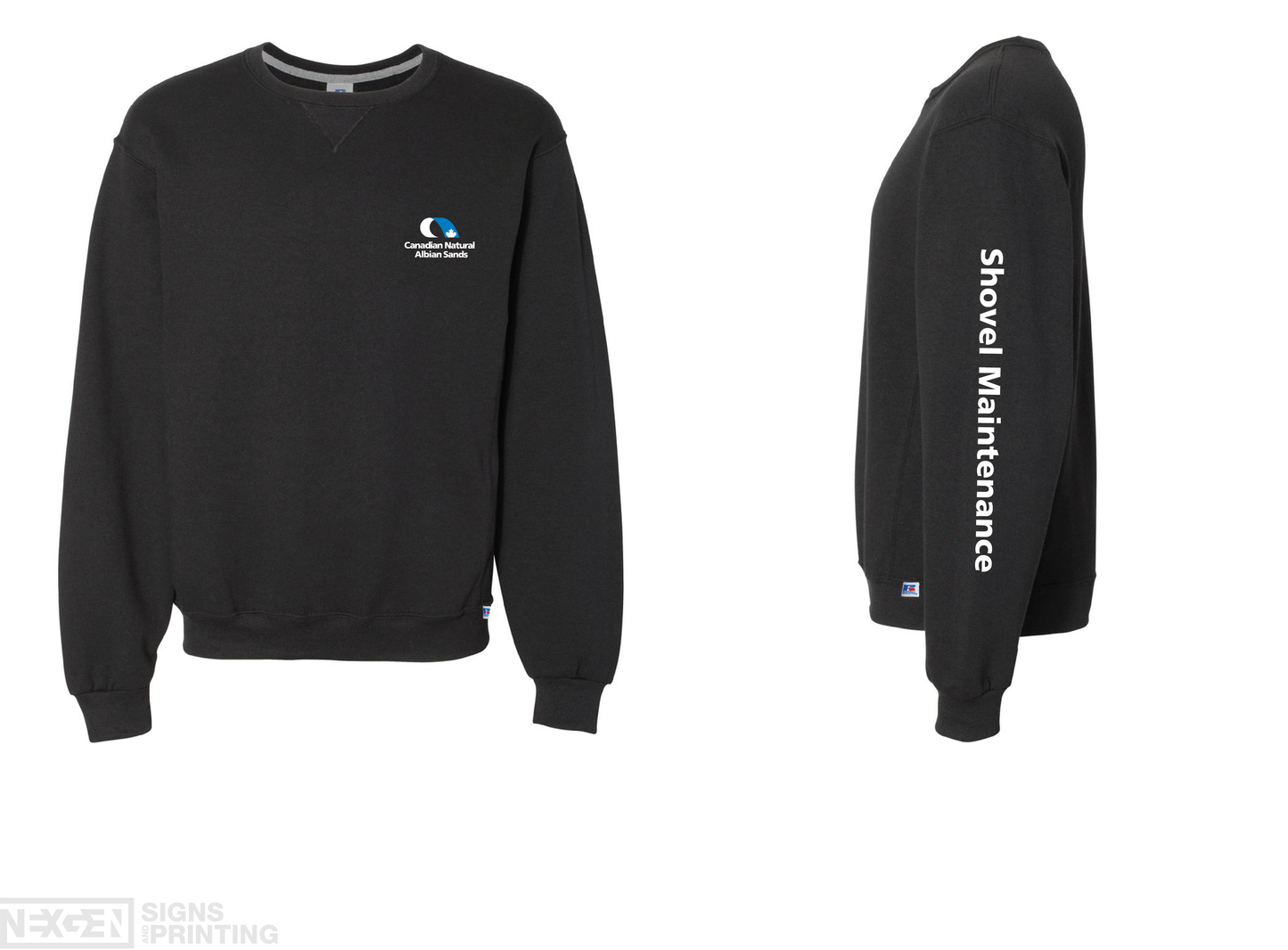 Russell Athletic - Dri Power® Crewneck Sweatshirt - 698HBM - Black - Heat Transferred