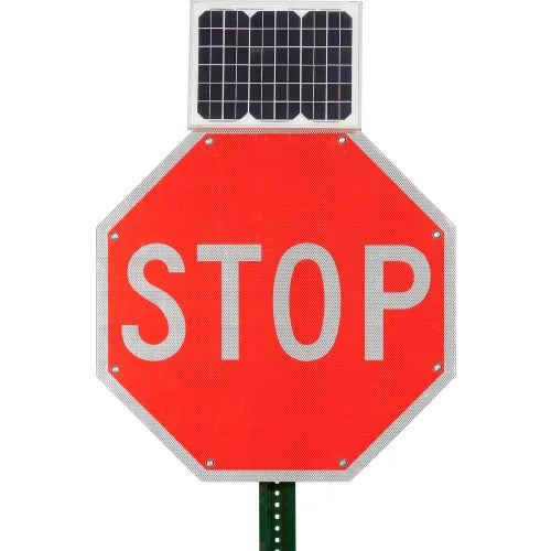 Solar Flashing LED Stop Sign