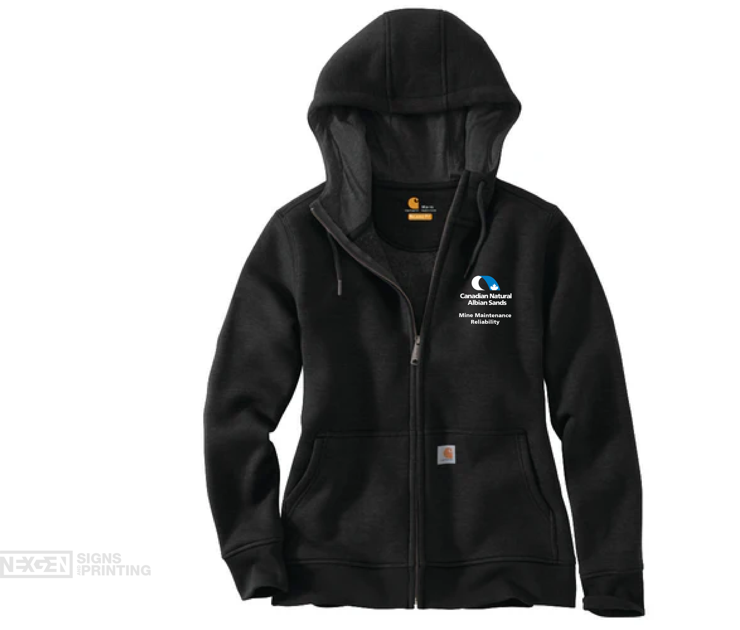 Carhartt Women's Loose Fit Midweight Full Zip Sweatshirt - Black (102788)