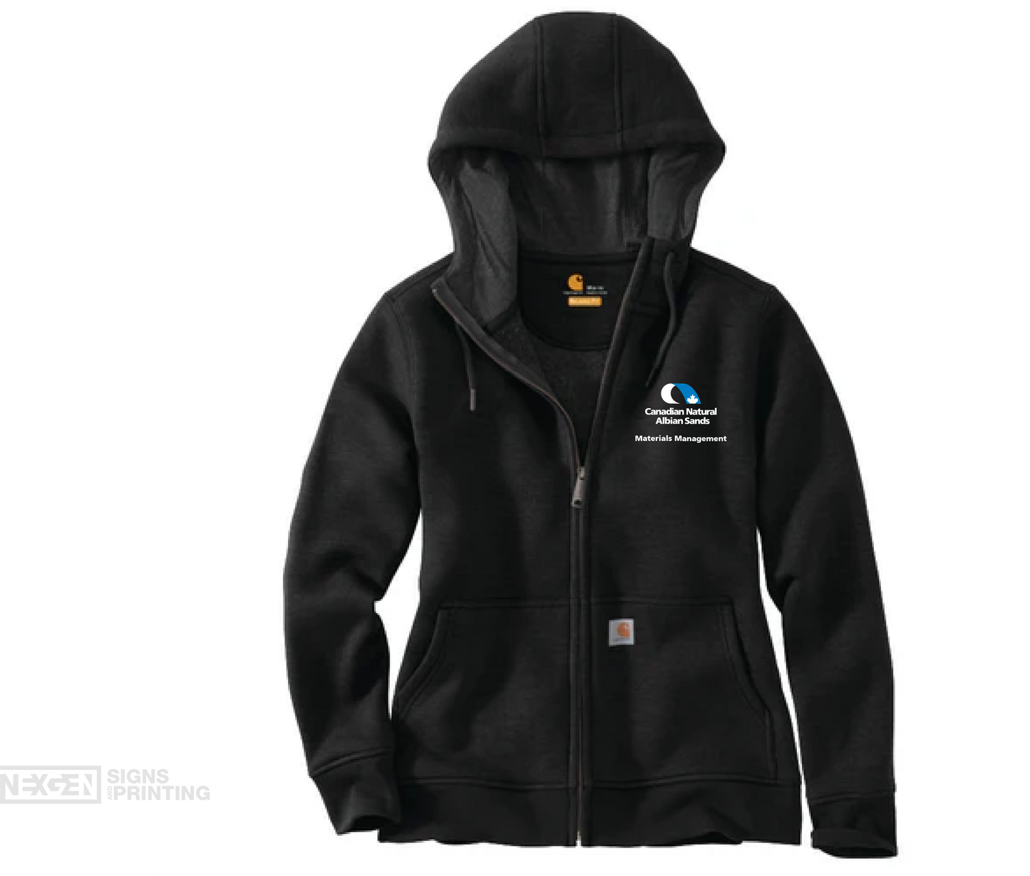 Carhartt Women's Loose Fit Midweight Full Zip Sweatshirt - Black (102788)