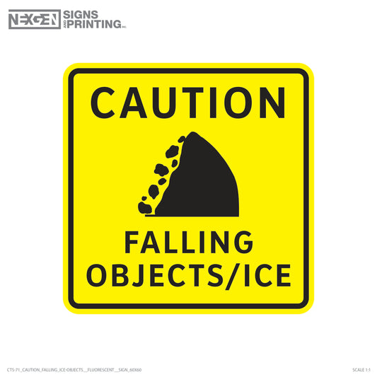 CTS-71 Caution Falling Ice/Objects (Fluorescent)