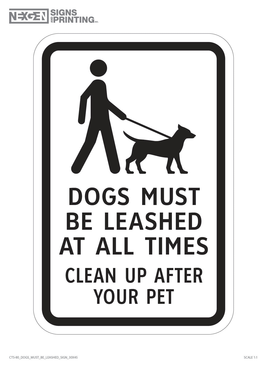 CTS-80 Dogs Must Be Leashed