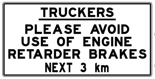 RB-209A Truckers Please Avoid Use of Engine Retarder Brakes Next 3km