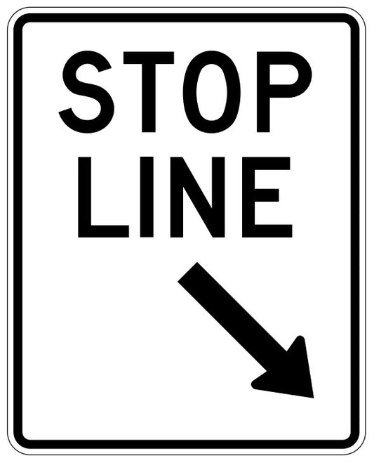 RC-4-L Stop Line (Sign On Left Side Of Road)
