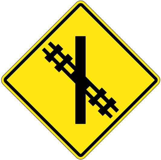 WA-18-R Railway Crossing Ahead - Skew Right