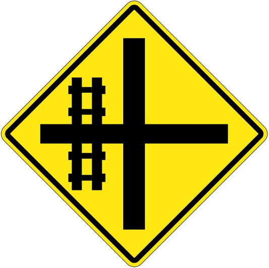 WA-20-L Cross-Road Railway Crossing Left From Cross Intersection
