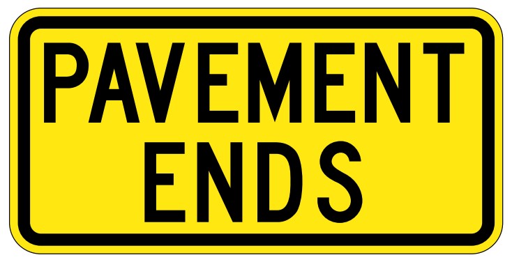 WA-25-T Pavement Ends (TAB)