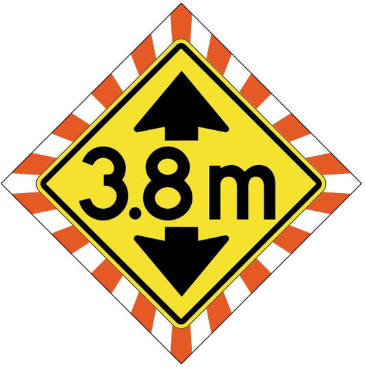 WA-26X Low Clearance Ahead (with Striped Border)