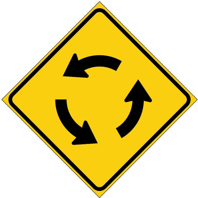 WA-39 Roundabout Ahead