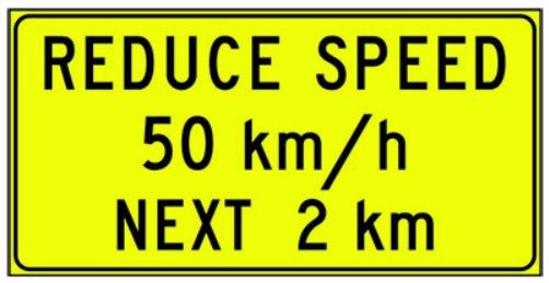 WB-100 Reduce Speed __km/h Next __km
