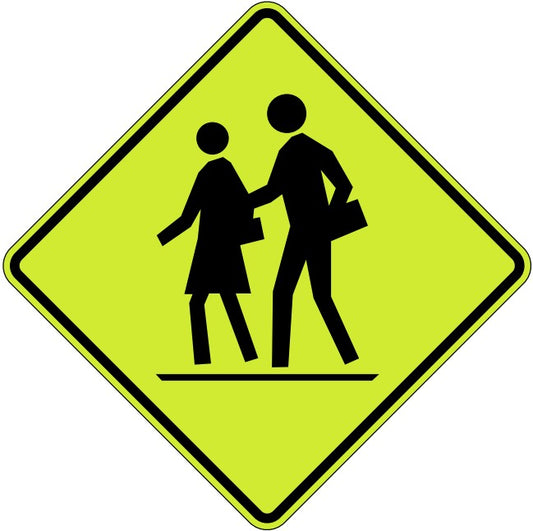 WC-16-R Right Side School Crosswalk Ahead
