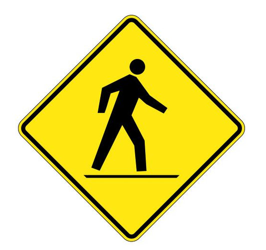 WC-2-L Left Side Pedestrian Crossing Ahead