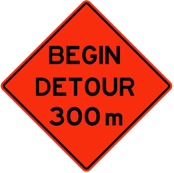 WD-102 Begin Detour 300m