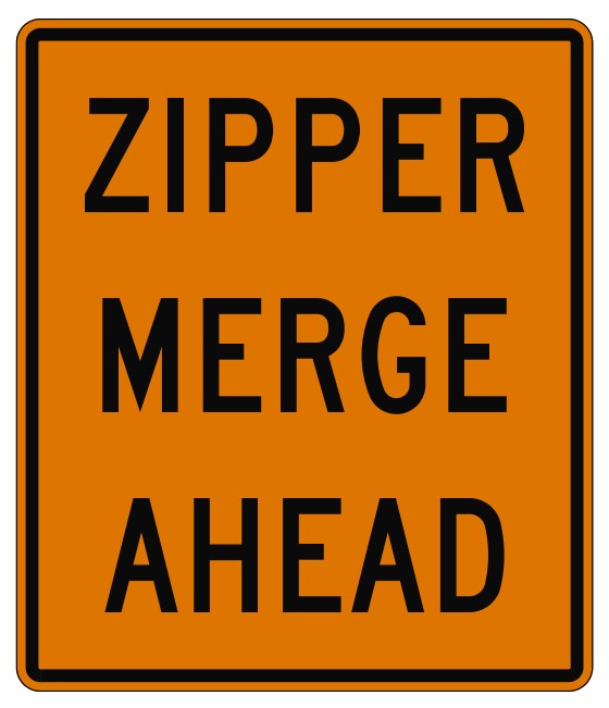 WD-196A Zipper Merge Ahead