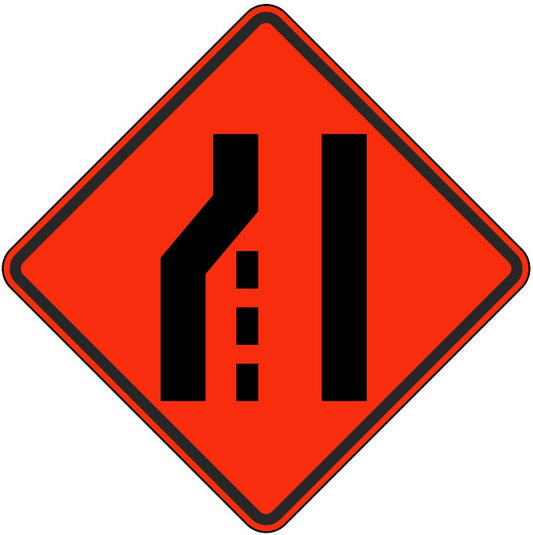 WD-A-33-L Road Narrows Left Lane