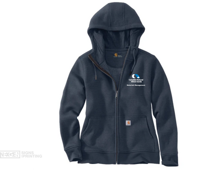 Carhartt Women's Loose Fit Midweight Full Zip Sweatshirt - Navy (102788) - Embroidery - Albian