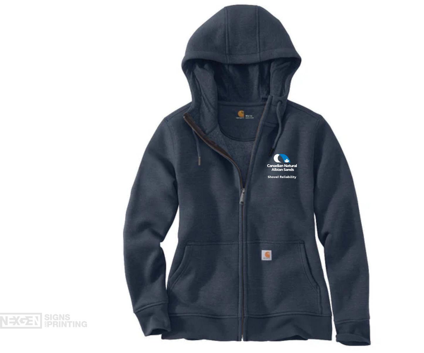 Carhartt Women's Loose Fit Midweight Full Zip Sweatshirt - Navy (102788) - Embroidery - Albian